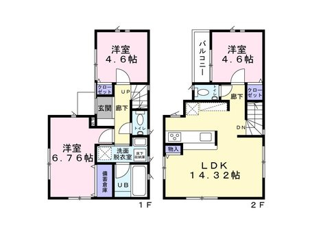 ノーブルたかの台Ⅰの間取り|〇本物件【Ⅱ号棟】の間取・平面図です〇　敷地面積:62.66㎡　建物面積:70.06㎡　