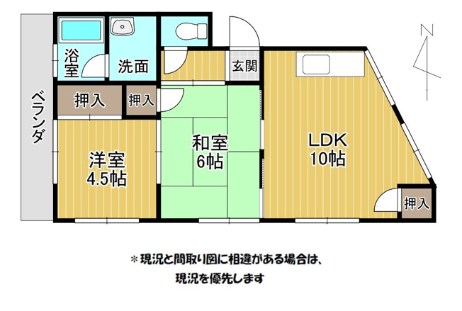 【間取り】 | 上野コーポ | 202号室の間取りです。