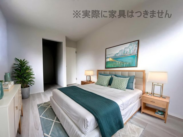 新築戸建・新築建売　二本松市油井2期　油井小・安達中の洋室|画像はバーチャルホームステージングの加工による演出で、実際の家具は付きません。