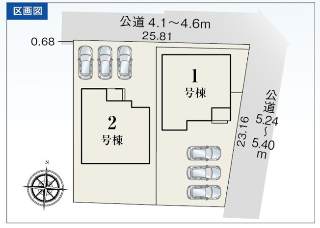 【区画図】 | 磐田市匂坂中 新築一戸建て 2号棟 | 2号棟の区画図です