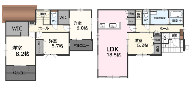 【間取り】 | 古賀市天神7丁目5期2号棟