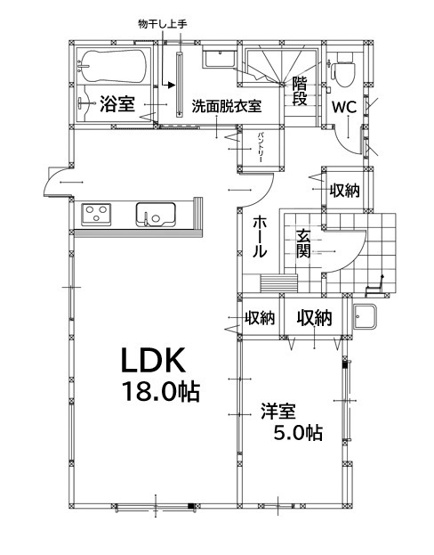 【間取り】 | 中間市通谷6丁目2期1号棟