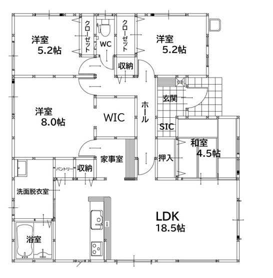 【間取り】 | 北九州市八幡西区沖田3丁目1期1号棟