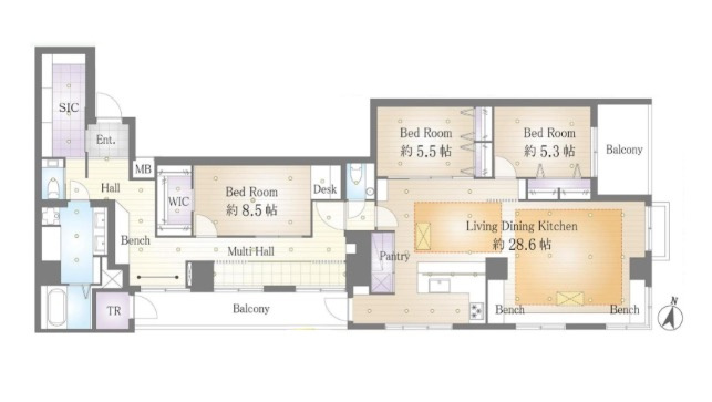 ★仲介手数料無料★朝日九段マンション（最上階・三方角住戸・陽当たり良好）