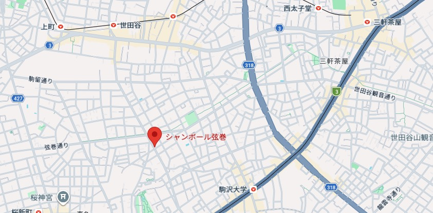 ★仲介手数料無料★シャンポール弦巻（新規リノベーション工事済み）の地図