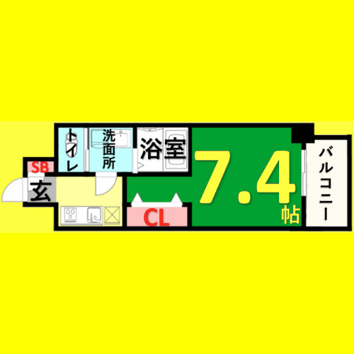 S-RESIDENCE名駅南　名古屋市賃貸　仲介手数料無料の間取り