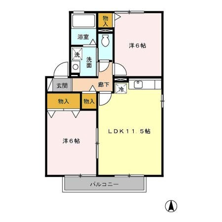 【間取り】 | コンフォール花園　Ａ