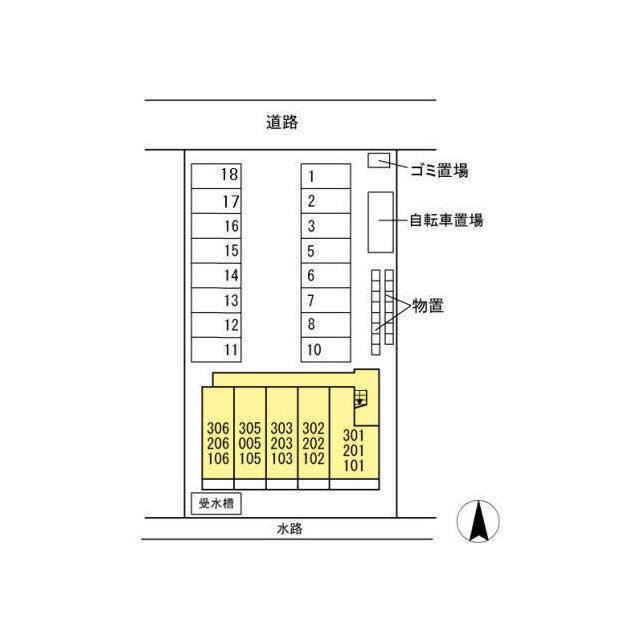 各務原市那加前洞新町５丁目のアパートの駐車場