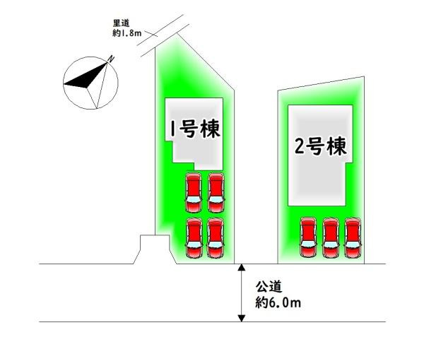 【区画図】 | 全2棟・カースペース3～4台分♪