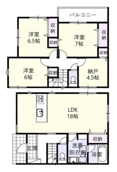北葛城郡上牧町中筋出作 ２号棟 ／新築一戸建の間取り