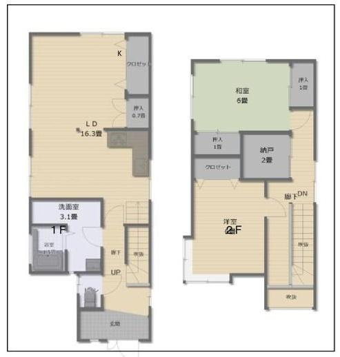 和歌山市田尻　中古戸建の間取り