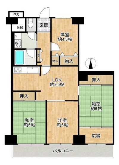 【間取り】 | シャルマンコーポ八戸ノ里　オーナーチェンジ