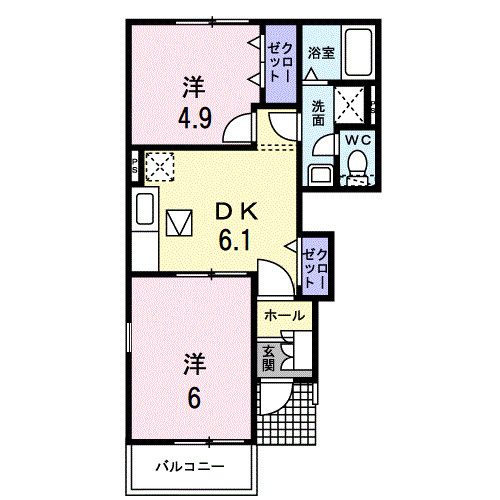 ラミアカ－メラ　ドゥエの間取り
