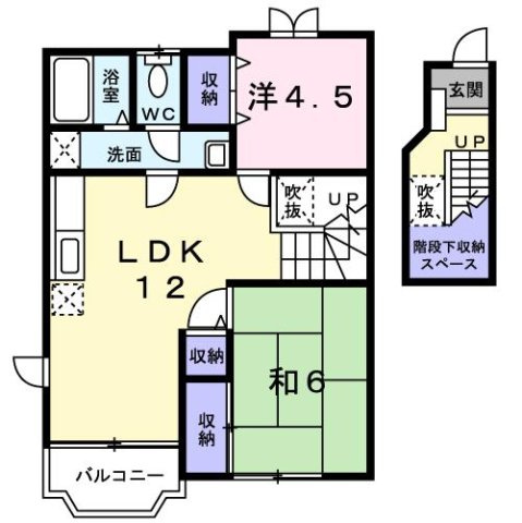 【間取り】 | プチコート蘭Ａ