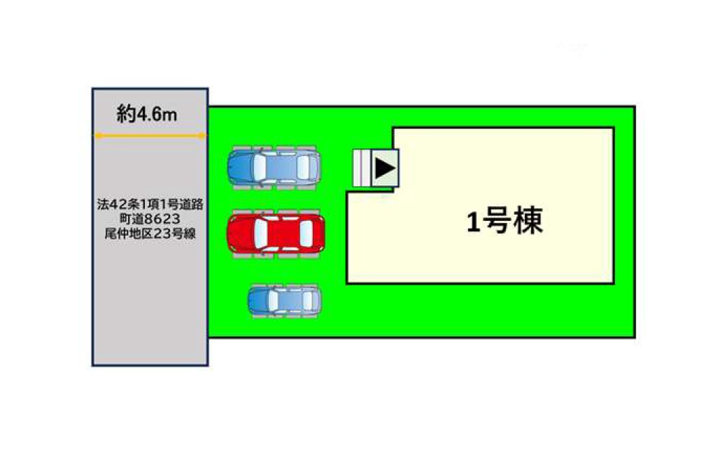 糟屋郡篠栗町尾仲2丁目第1-1棟（1号棟）の区画図|配置図(1号棟)