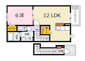 広島市安佐北区可部南５丁目のアパートの間取り