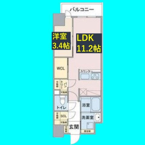 スリーアイランドタワー車道の間取り