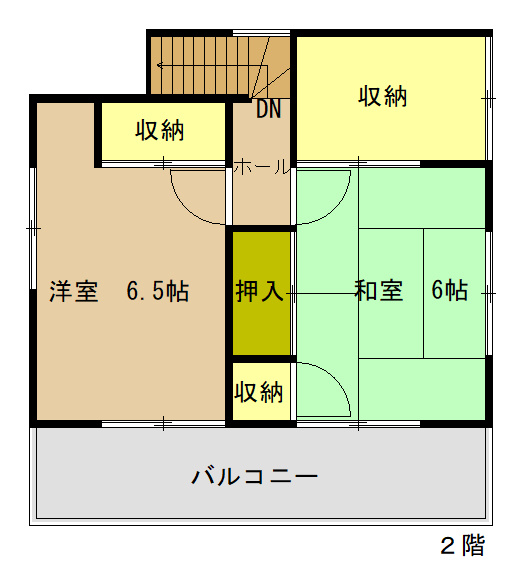 小郡市寺福童売中古一戸建の間取り|２階です。