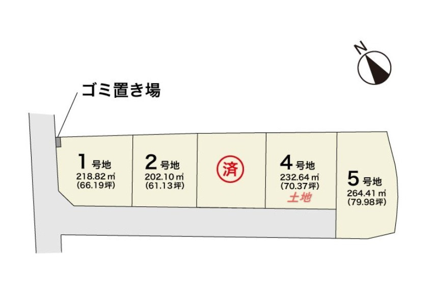 朝倉市堤2号地新築1戸建ての区画図