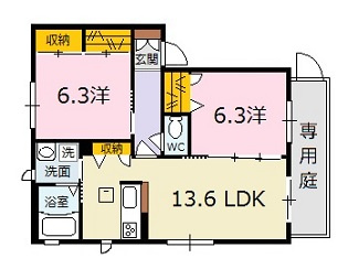 M’s Pronube 弐番館の間取り