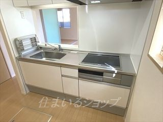 M’s Pronube 弐番館のキッチン|３口コンロ（ＩＨ・ラジェント）付