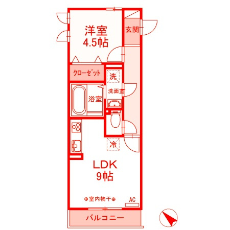 平塚市代官町のアパートの間取り