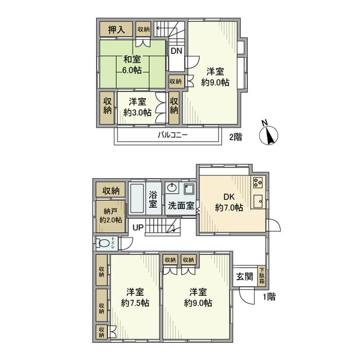 元町戸建の間取り