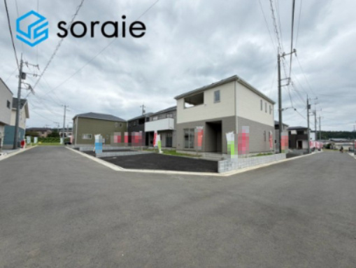 飯能市青木第5　全8棟　新築戸建　クレイドルガーデンの前面道路含む現地写真|8/4　撮影