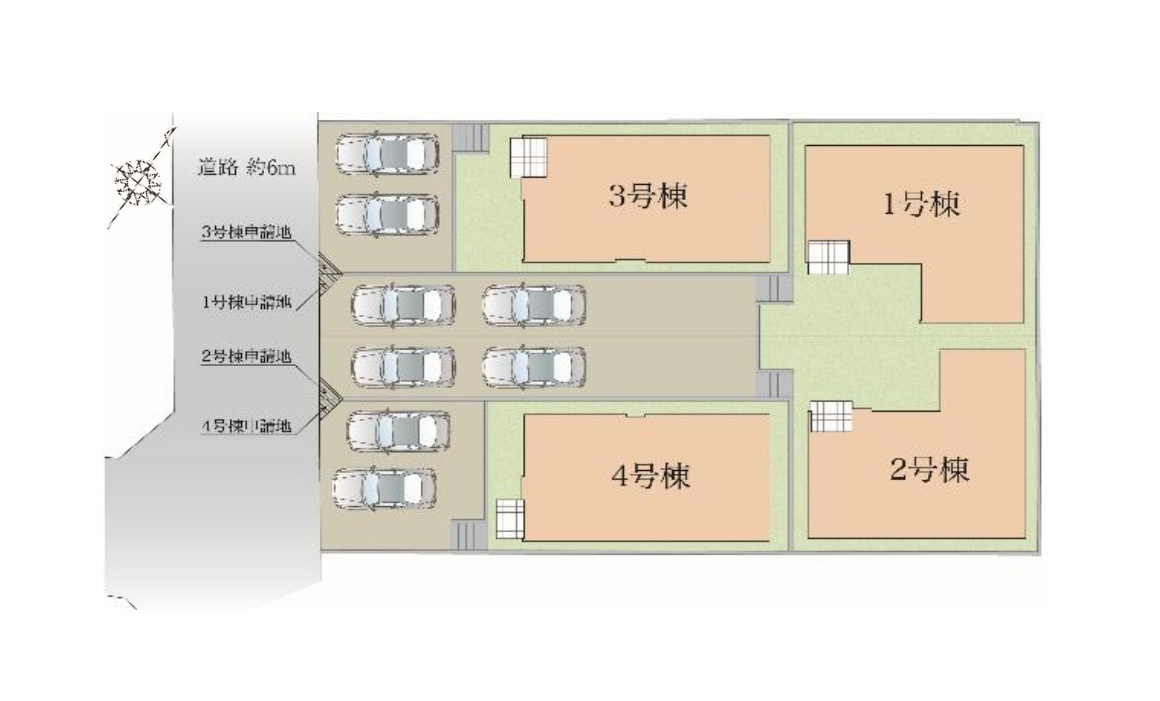 福岡市東区若宮4丁目第4-4棟（2号棟）　の区画図|配置図（2号棟）