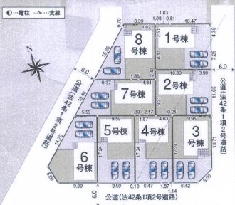 飯能市青木第5　全8棟　新築戸建　クレイドルガーデンの区画図