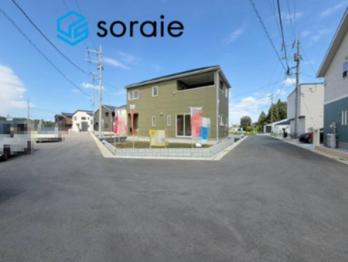 飯能市青木第5　全8棟　新築戸建　クレイドルガーデンの前面道路含む現地写真|8/4　撮影