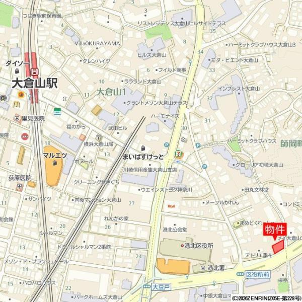 ヒル・シャンス大倉山の地図