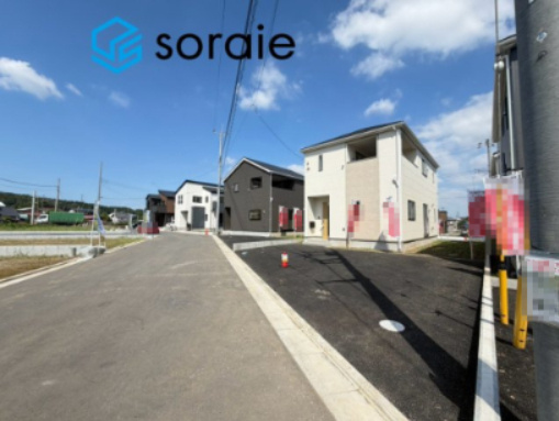 飯能市青木第5　全8棟　新築戸建　クレイドルガーデンの前面道路含む現地写真|8/4　撮影