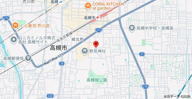 コンフォリア高槻の地図
