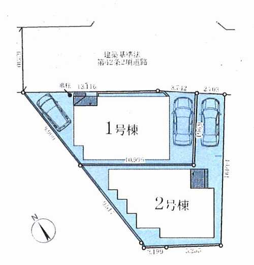 茅ヶ崎市今宿3期　新築戸建全2棟　1号棟の区画図