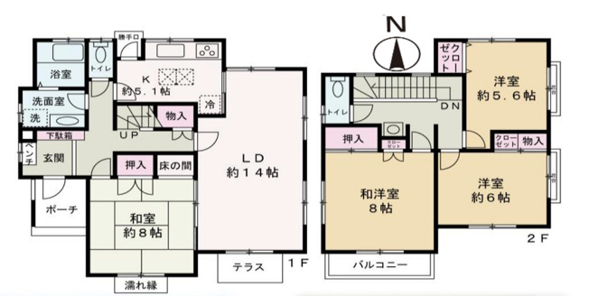 【間取り】 | 日高市横手2丁目　中古戸建
