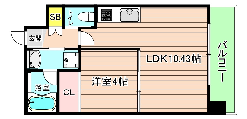 大阪市都島区都島北通２丁目の賃貸マンションの間取り