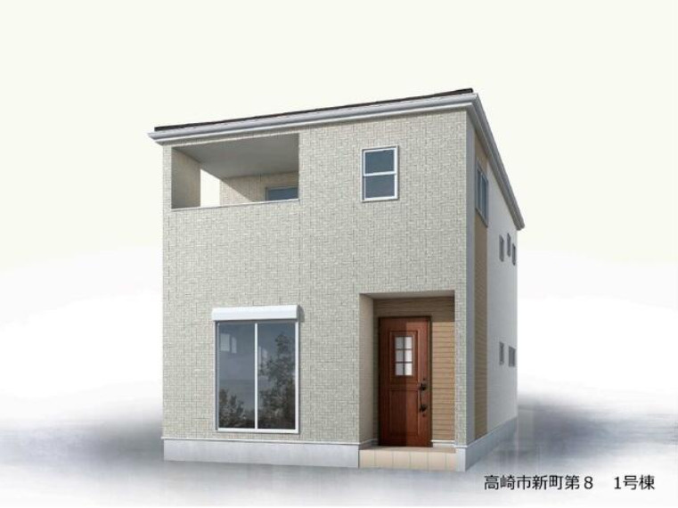 高崎市新町第８（全5棟）1号棟の外観パース|外観パースです