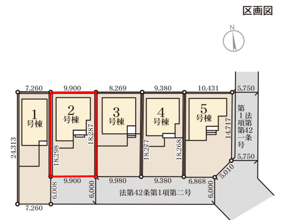 高崎市新町第８（全5棟）2号棟の区画図