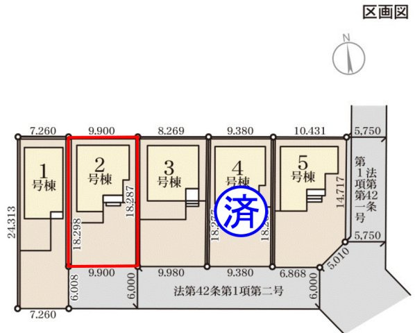 高崎市新町第８（全9棟）2号棟の区画図