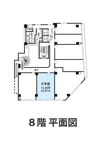 【間取り】 | NLC新大阪パワービル | 東南角に面しており採光面も優れた立地です。
