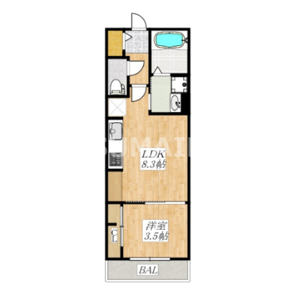 パームコテージ17番館の間取り|間取りです。