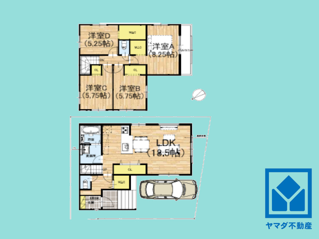 宇治市羽拍子町　2期　1号地の間取り|図面と現況が異なる場合は現況を優先いたします。