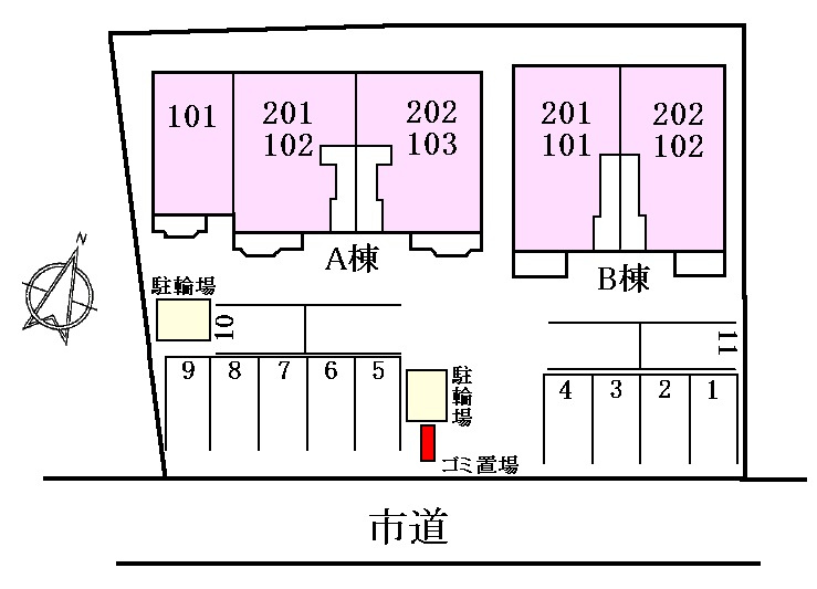 ジャムハウスAの区画図