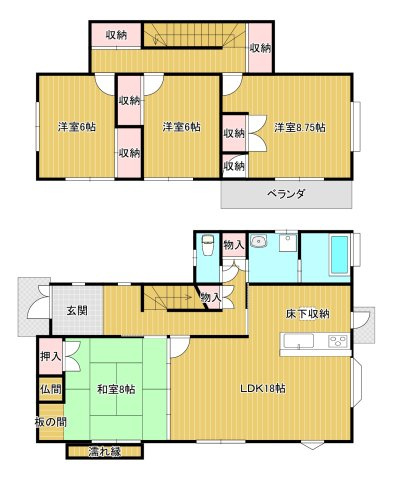 朝倉市小田　中古住宅の間取り