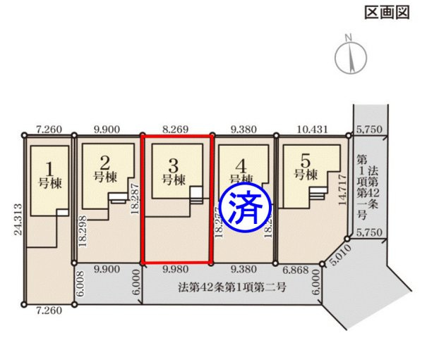 高崎市新町第８（全5棟）3号棟の区画図