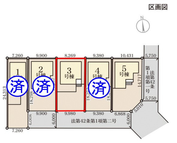 高崎市新町第８（全9棟）3号棟の区画図
