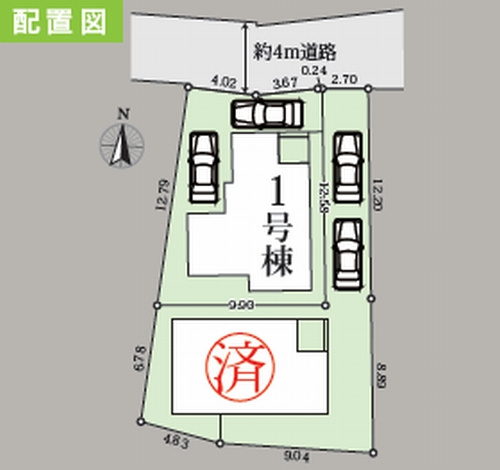 【区画図】 | 【仲介手数料０円】平塚市東八幡7期　新築一戸建て　1号棟　全2棟 | 平塚市東八幡7期　新築一戸建て　全2棟