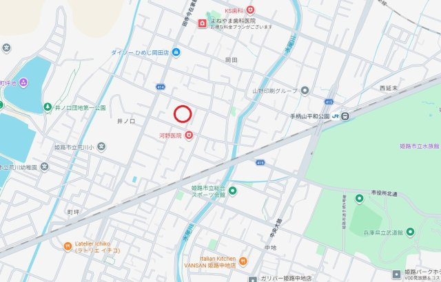 ロワイヤル岡田・手柄山公園　　JR「手柄山平和公園駅」徒歩11分の地図