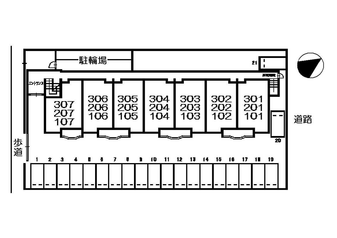 アンソレイエ・Ｋの駐車場|駐車場に車を止められます